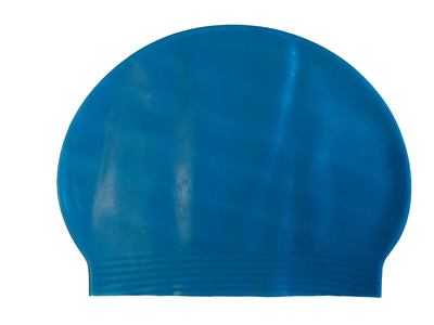 Light blue custom pattern latex swimming cap, mass customization, unisex, comfortable ，soft design